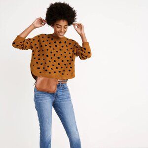 Madewell Painted Spots Pullover Sweater Gold size Small S